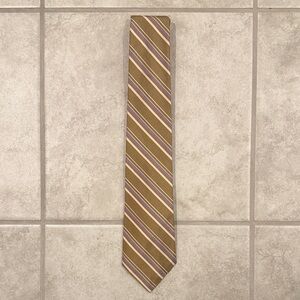 Matt Andrew’s Elegant Striped Tan and Purple Men's Tie